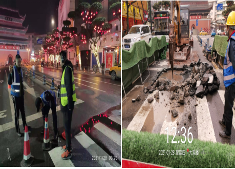 細(xì)查管道探漏點(diǎn) 奮戰(zhàn)搶修保供水